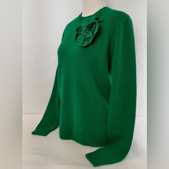 Gucci Green Wool Cashmere Jumper with detachable flower - Picture 4 of 7